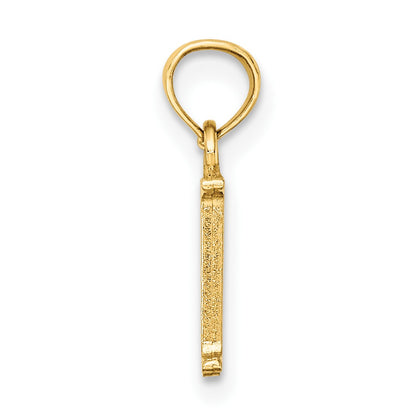 14K Polished Block Letter M Initial Pendant