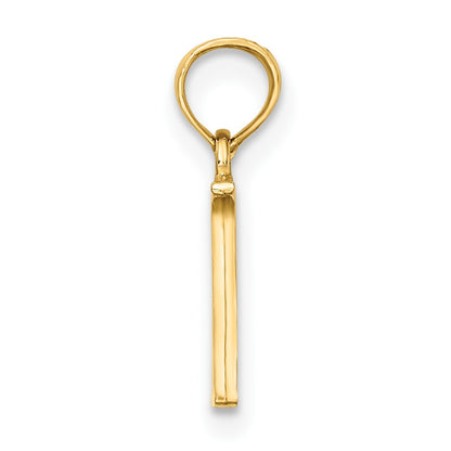 14K Polished Block Letter N Initial Pendant