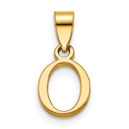 14K Polished Block Letter O Initial Pendant