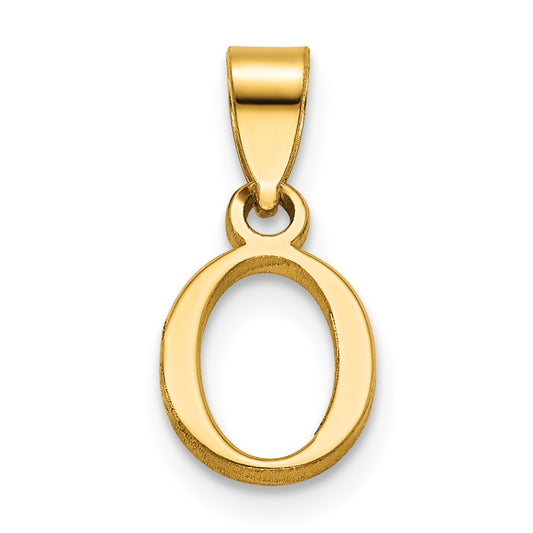 14K Polished Block Letter O Initial Pendant