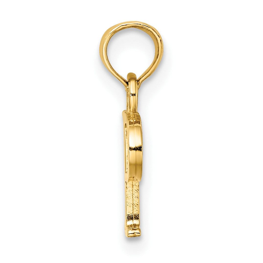 14K Polished Block Letter P Initial Pendant