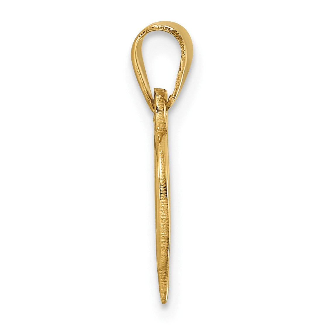 14K Polished Block Letter Q Initial Pendant