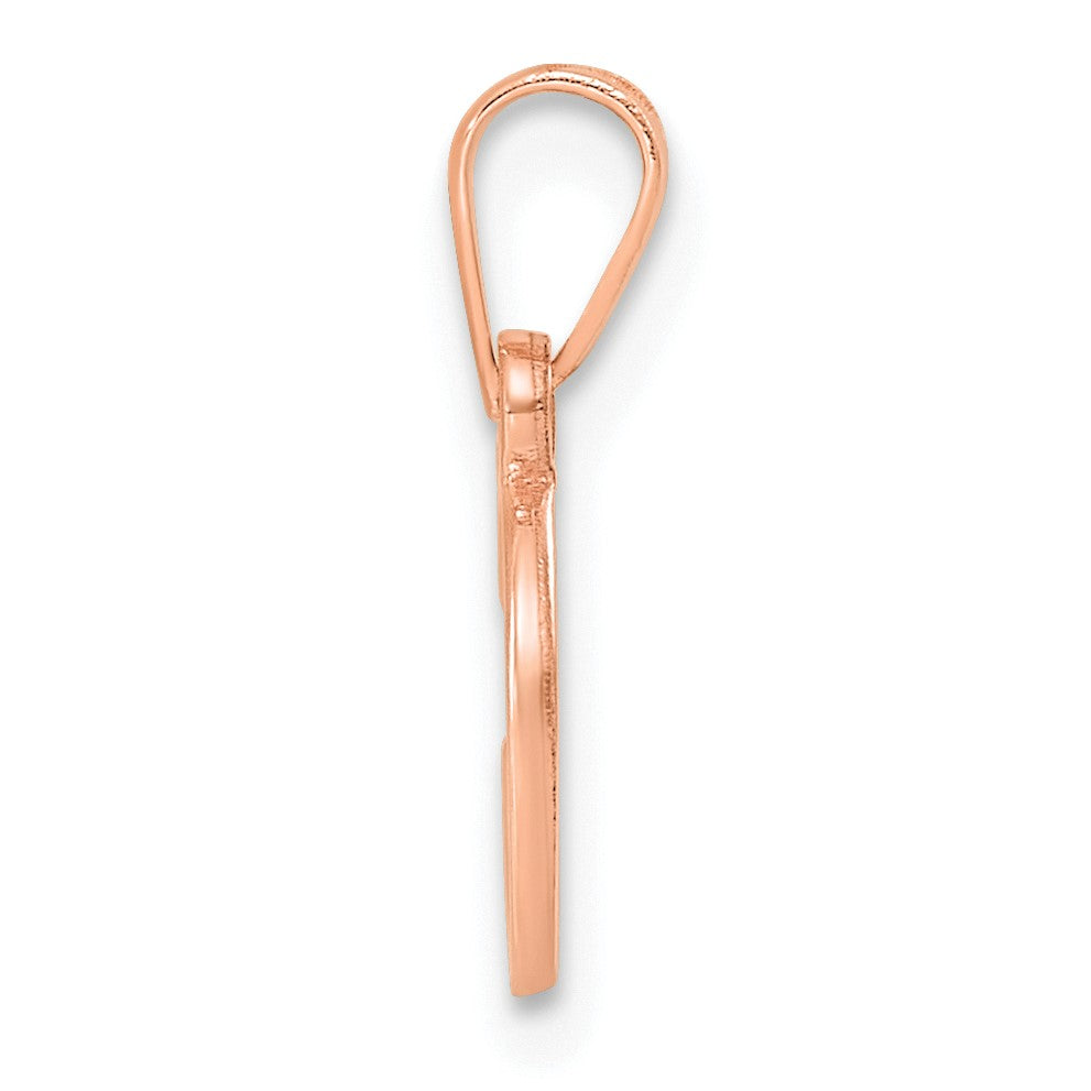 14K Rose Gold Polished Block Letter C  Initial Pendant