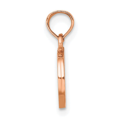 14K Rose Gold Polished Block Letter D Initial Pendant