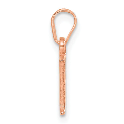 14K Rose Gold Polished Block Letter F Initial Pendant