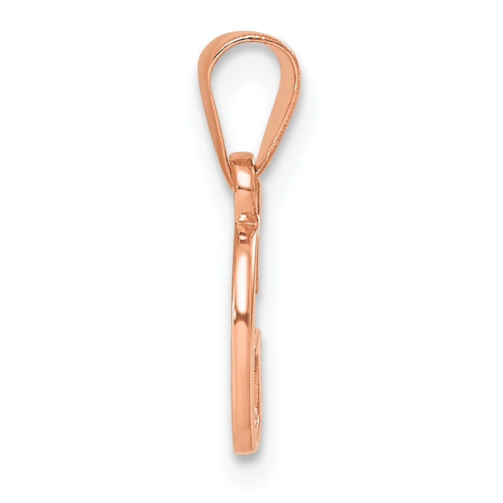 14K Rose Gold Polished Block Letter G Initial Pendant