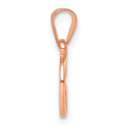 14K Rose Gold Polished Block Letter G Initial Pendant