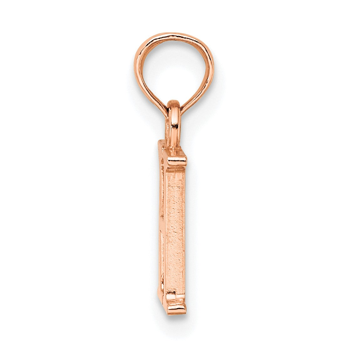 14K Rose Gold Polished Block Letter H Initial Pendant
