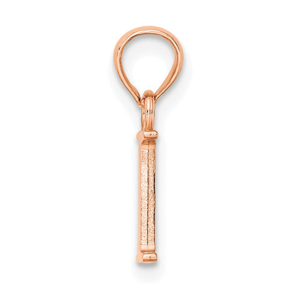 14K Rose Gold Polished Block Letter I Initial Pendant