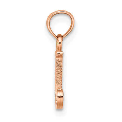 14K Rose Gold Polished Block Letter J Initial Pendant
