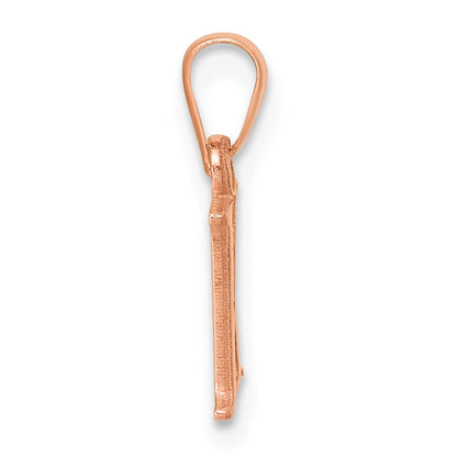 14K Rose Gold Polished Block Letter K Initial Pendant