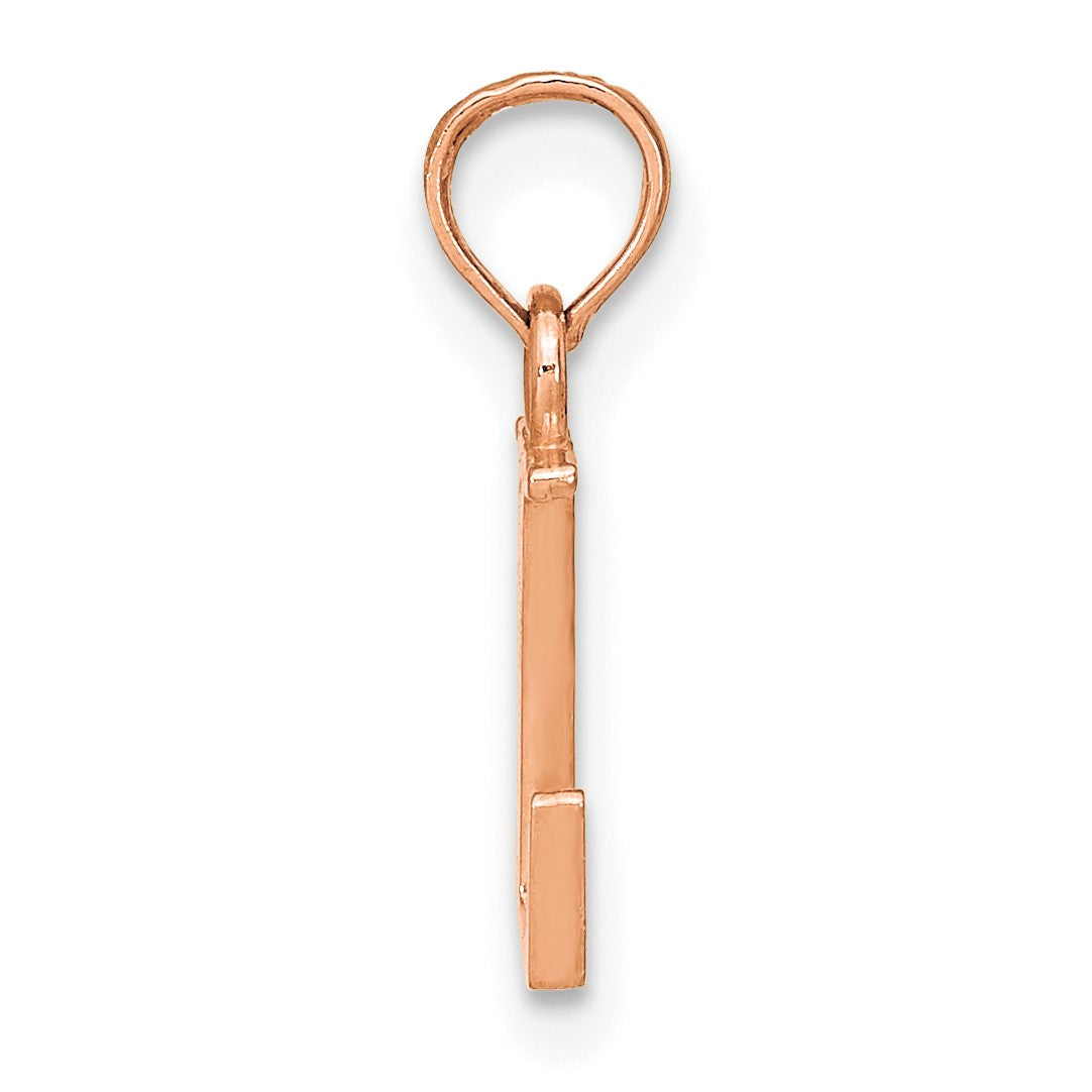 14K Rose Gold Polished Block Letter L Initial Pendant