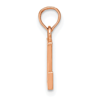 14K Rose Gold Polished Block Letter L Initial Pendant