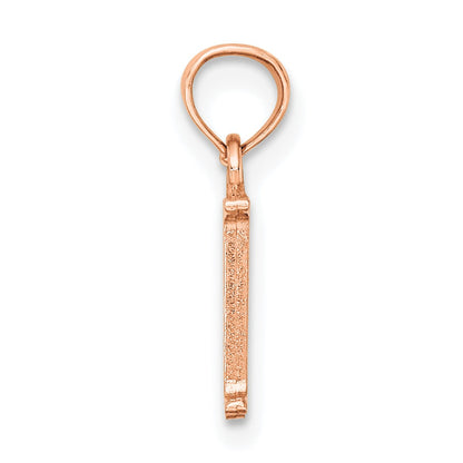 14K Rose Gold Polished Block Letter M Initial Pendant