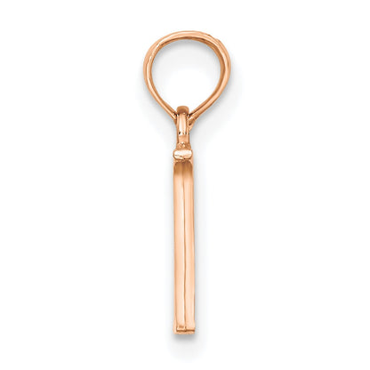 14K Rose Gold Polished Block Letter N Initial Pendant