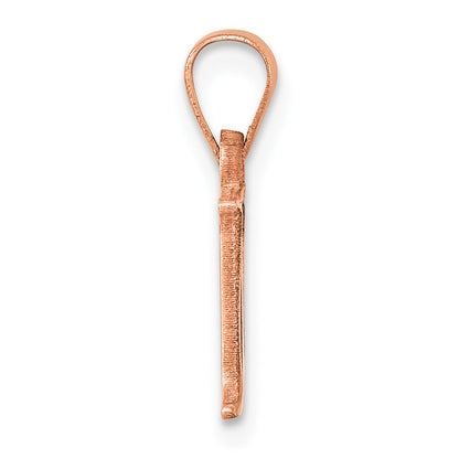 14K Rose Gold Polished Block Letter N Initial Pendant