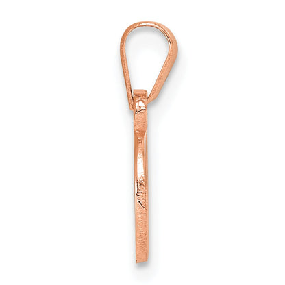 14K Rose Gold Polished Block Letter O Initial Pendant