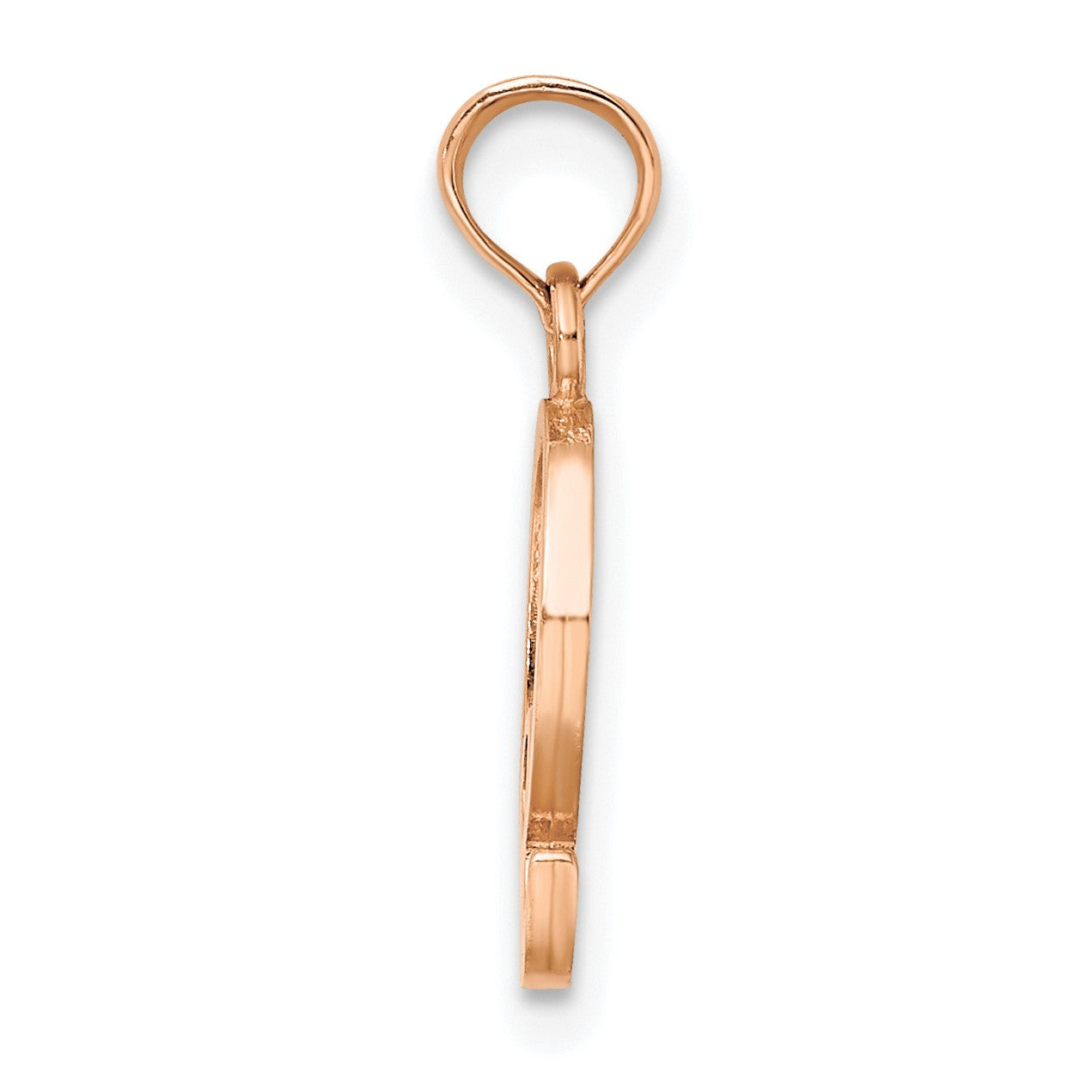 14K Rose Gold Polished Block Letter Q Initial Pendant