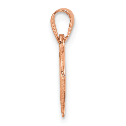 14K Rose Gold Polished Block Letter Q Initial Pendant