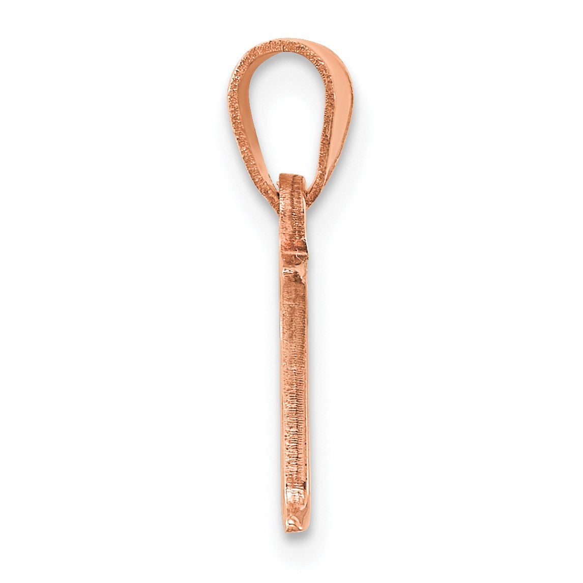 14K Rose Gold Polished Block Letter R Initial Pendant