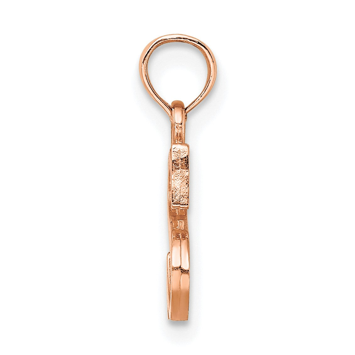 14K Rose Gold Polished Block Letter S Initial Pendant