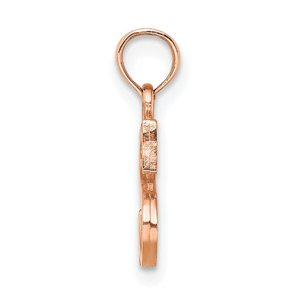 14K Rose Gold Polished Block Letter S Initial Pendant