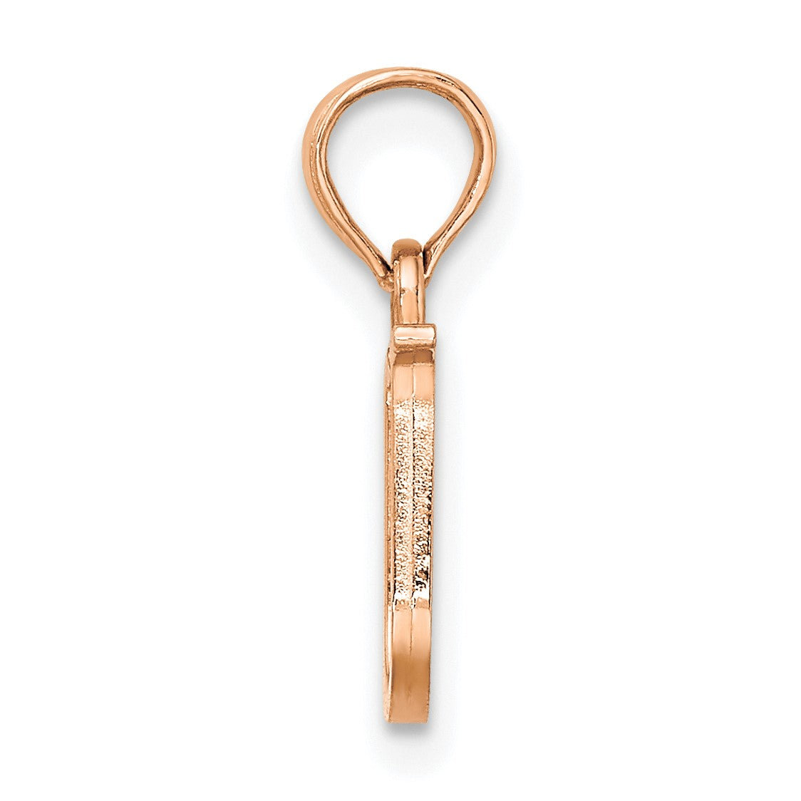 14K Rose Gold Polished Block Letter U Initial Pendant