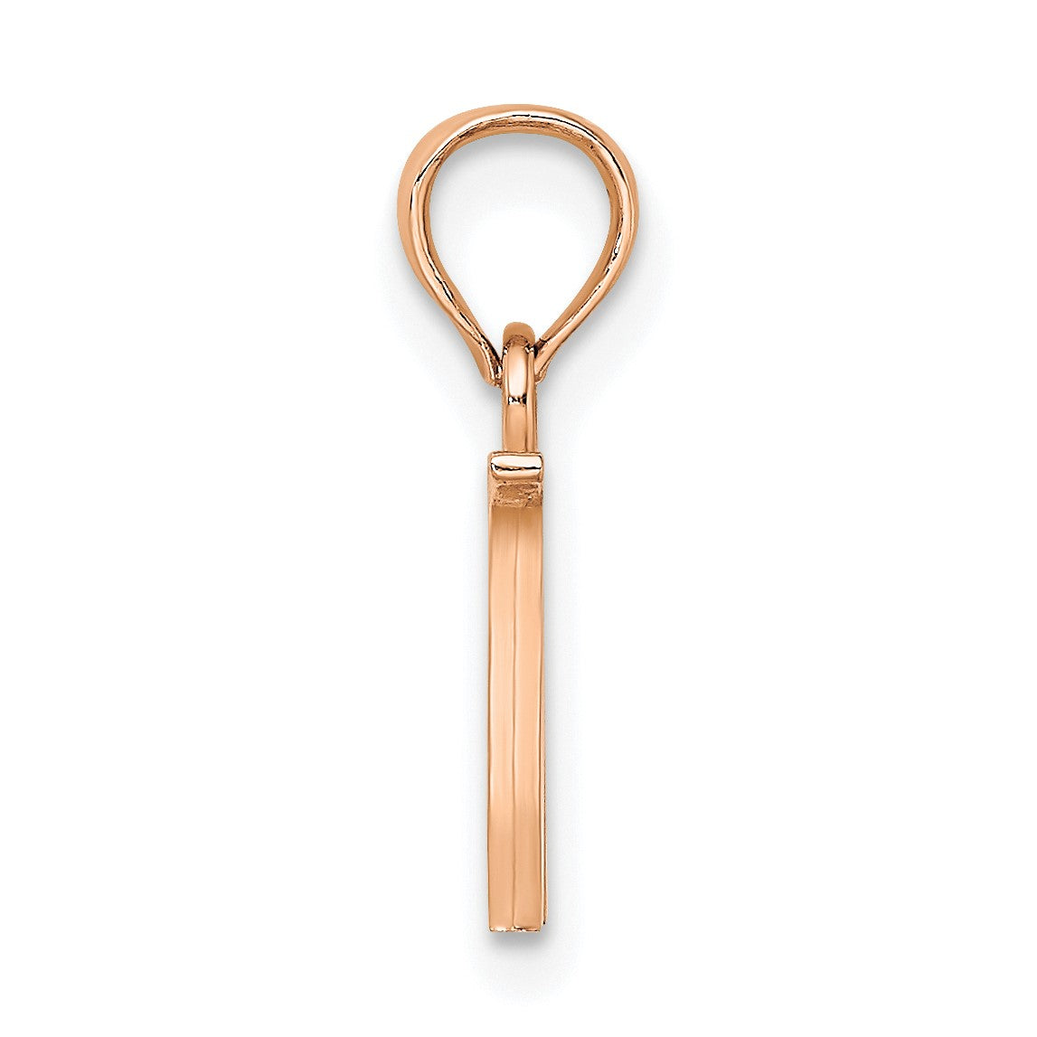 14K Rose Gold Polished Block Letter W Initial Pendant