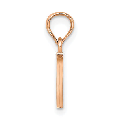 14K Rose Gold Polished Block Letter W Initial Pendant