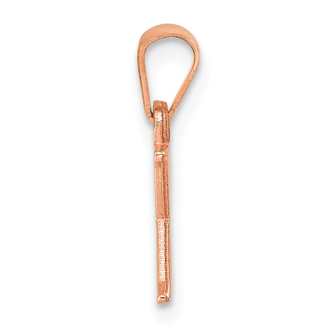 14K Rose Gold Polished Block Letter X Initial Pendant