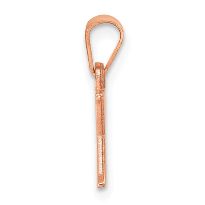 14K Rose Gold Polished Block Letter X Initial Pendant