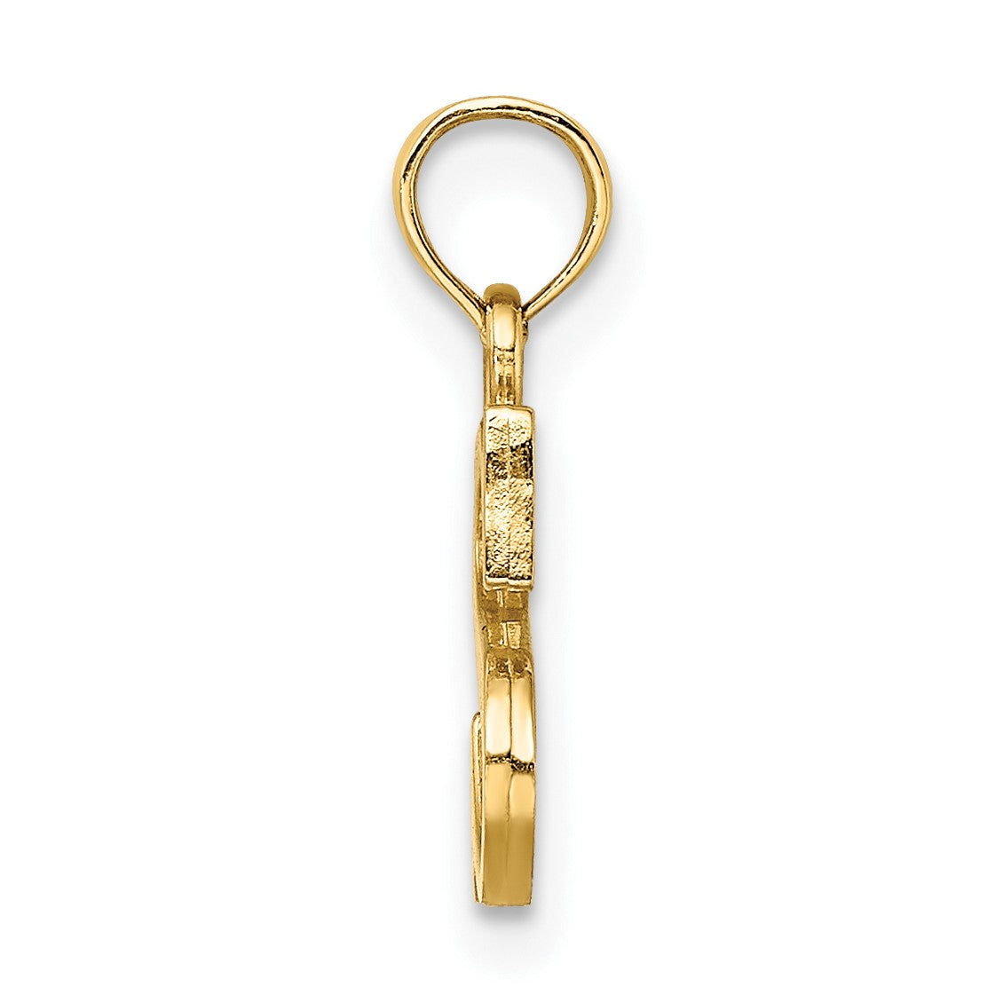 14K Polished Block Letter S Initial Pendant