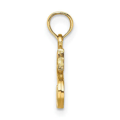 14K Polished Block Letter S Initial Pendant