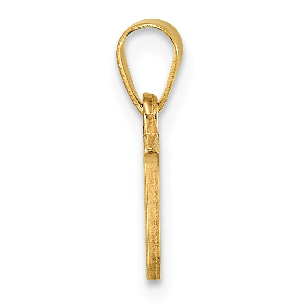 14K Polished Block Letter U Initial Pendant
