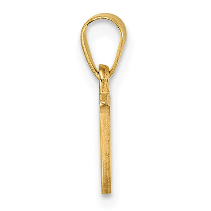 14K Polished Block Letter U Initial Pendant