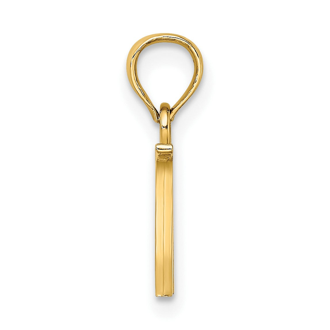 14K Polished Block Letter W Initial Pendant