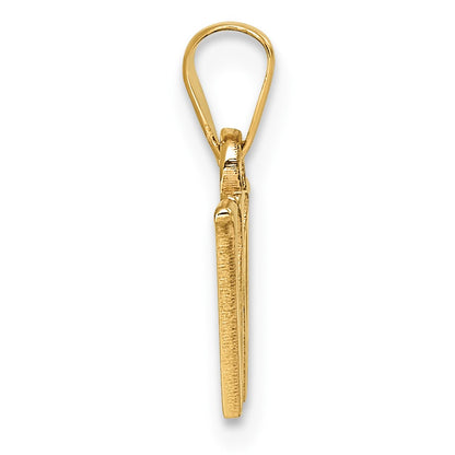14K Polished Block Letter W Initial Pendant