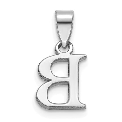 14KW Polished Block Letter B Initial Pendant