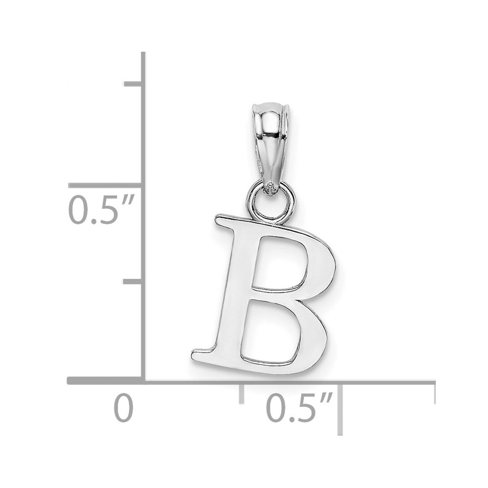 14KW Polished Block Letter B Initial Pendant