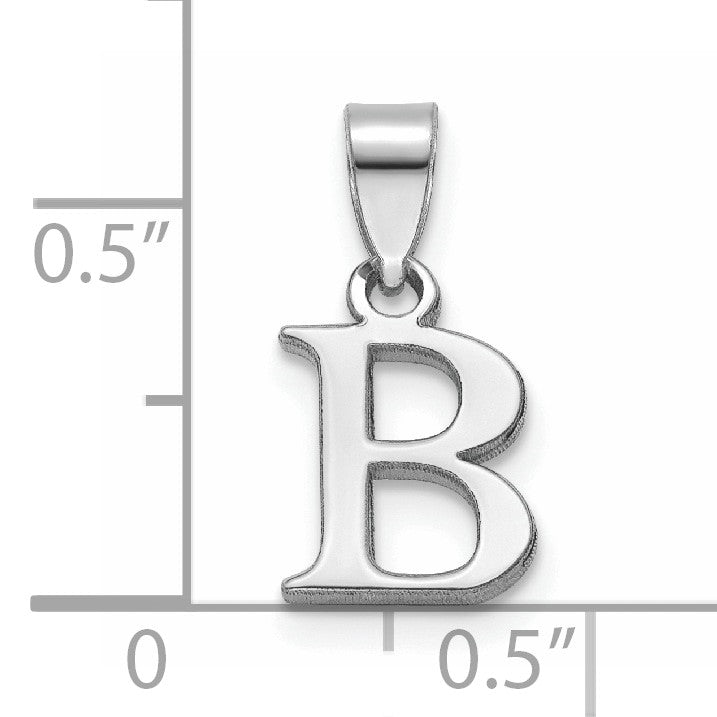 14KW Polished Block Letter B Initial Pendant