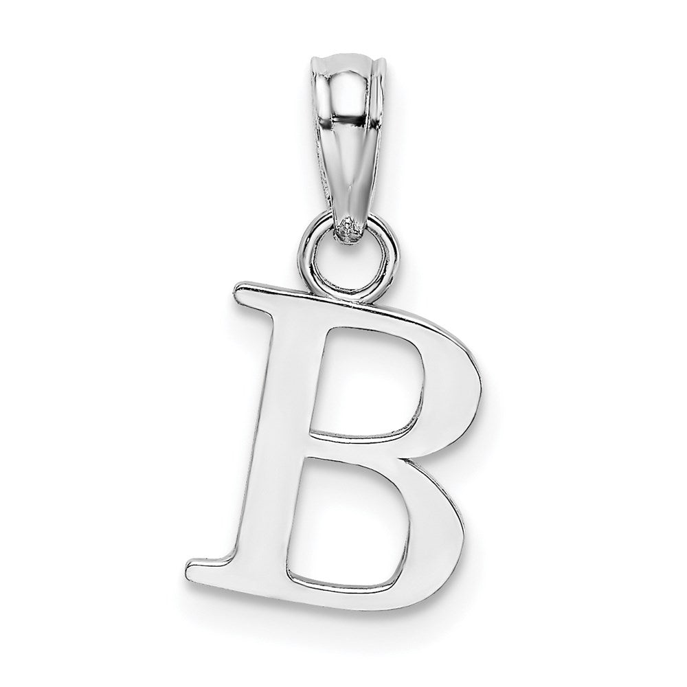 14KW Polished Block Letter B Initial Pendant