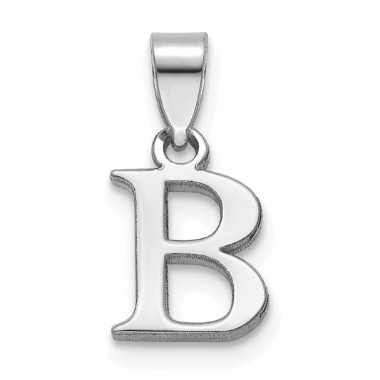 14KW Polished Block Letter B Initial Pendant