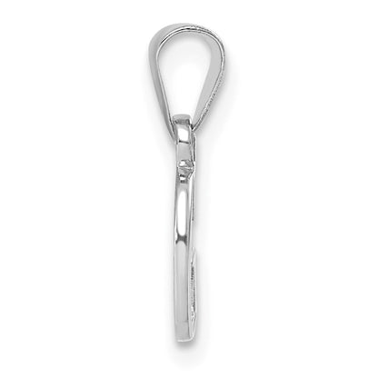 14K White Gold Polished Block Letter G Initial Pendant