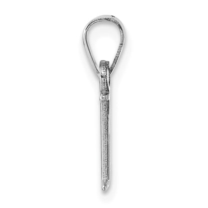 14K White Gold Polished Block Letter I Initial Pendant