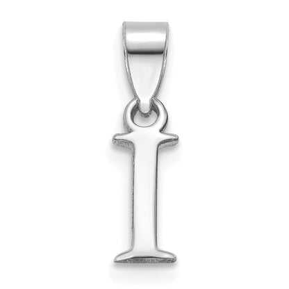 14K White Gold Polished Block Letter I Initial Pendant