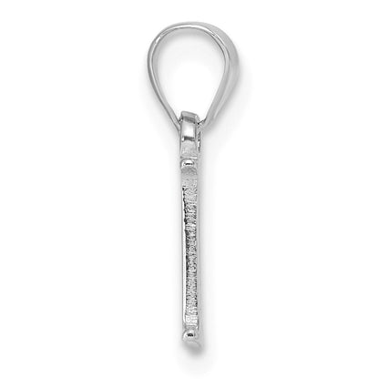 14K White Gold Polished Block Letter L Initial Pendant