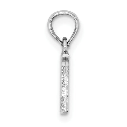 14K White Gold Polished Block Letter N Initial Pendant