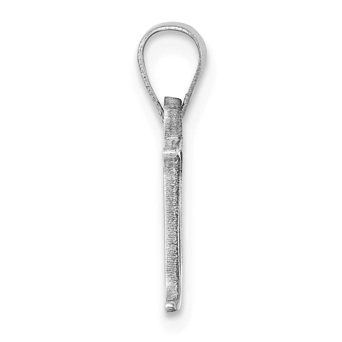 14K White Gold Polished Block Letter N Initial Pendant