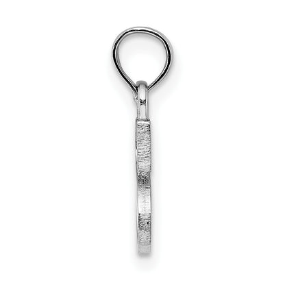 14K White Gold Polished Block Letter S Initial Pendant