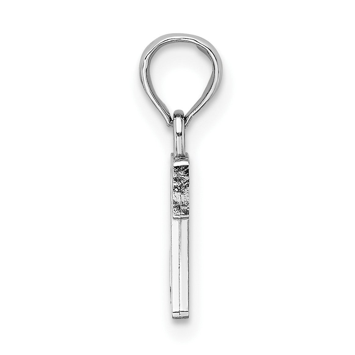 14K White Gold Polished Block Letter Z Initial Pendant